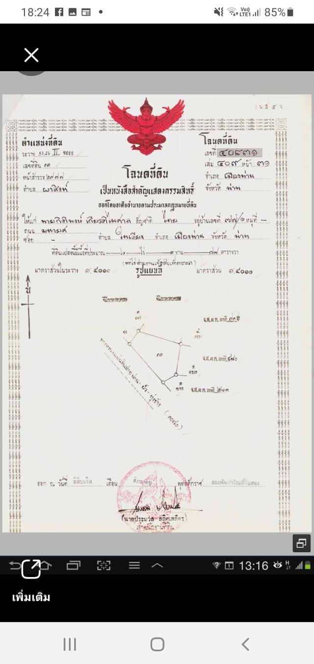 ที่ดินในเขต ต.ผาสิงห์ อ.เมือง จ.น่าน 2