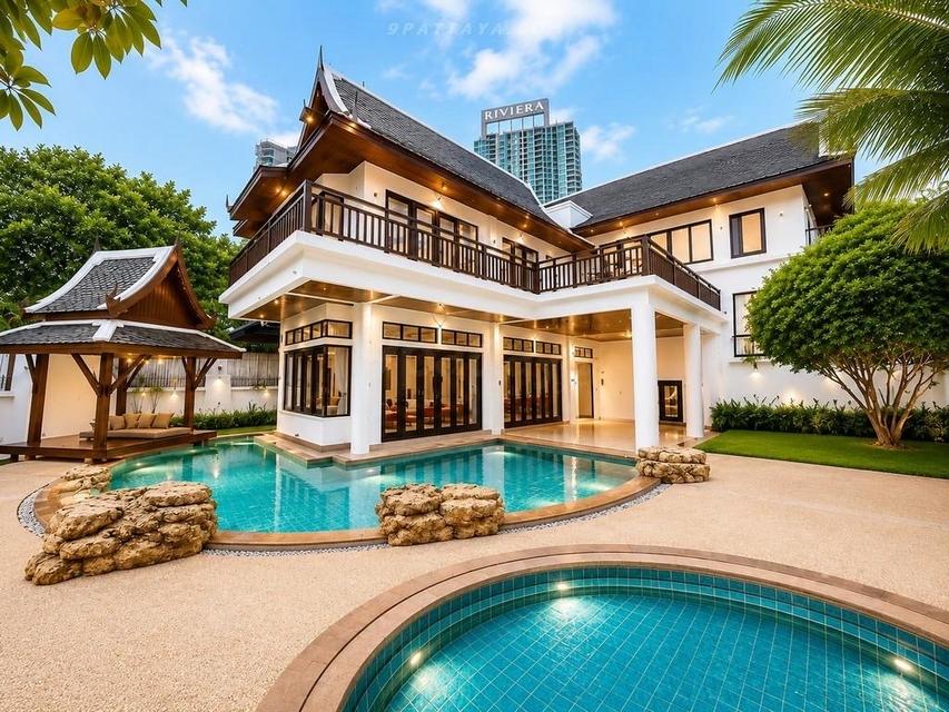 For Rent — Exclusive Thai-Modern Luxury Pool Villa near Na Jomtien Beach 4 bedrooms 5 bathrooms walking distance to the beach. elegant design รูปย่อยที่ 2