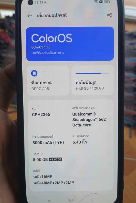 ขายโทรศัพทย์สภาพดีมาก OPPO A95  2