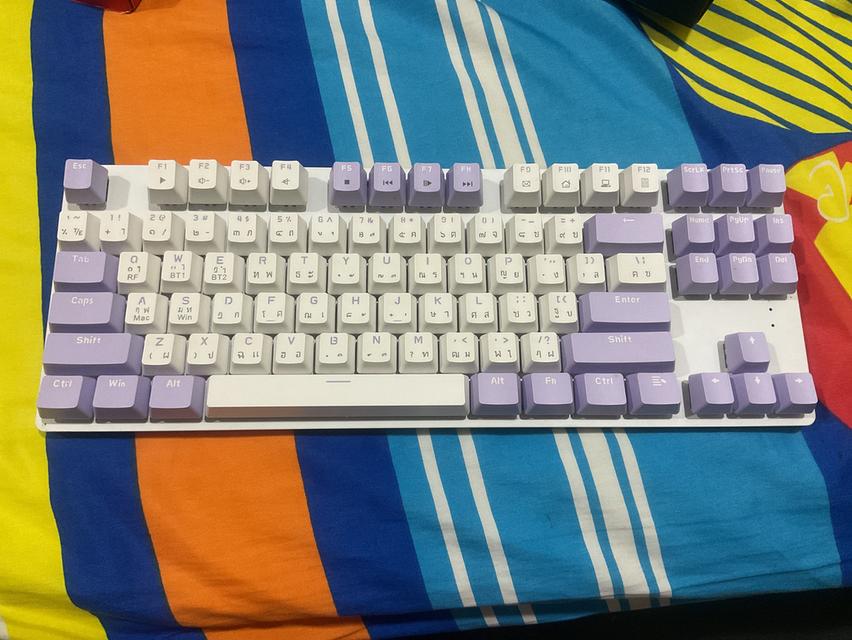 คีย์บอร์ดไร้สาย ใส่ถ่าน Ajazz ak872 สีMountain Mist Red switches เปลี่ยนเป็นbrownบางปุ่ม ประกันหมด สวิตช์บางปุ่มกดไม่ค่อยติด 5