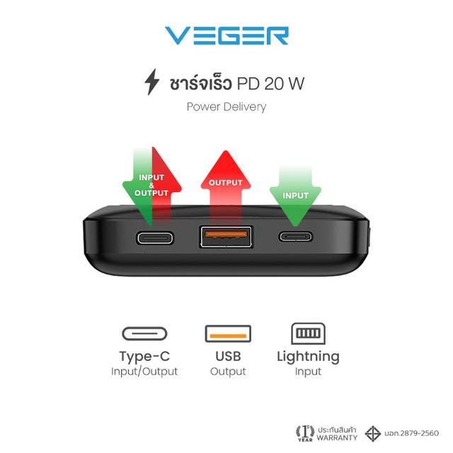 vager powerbank 10000mAh รุ่น PW-10PD | ENNXO