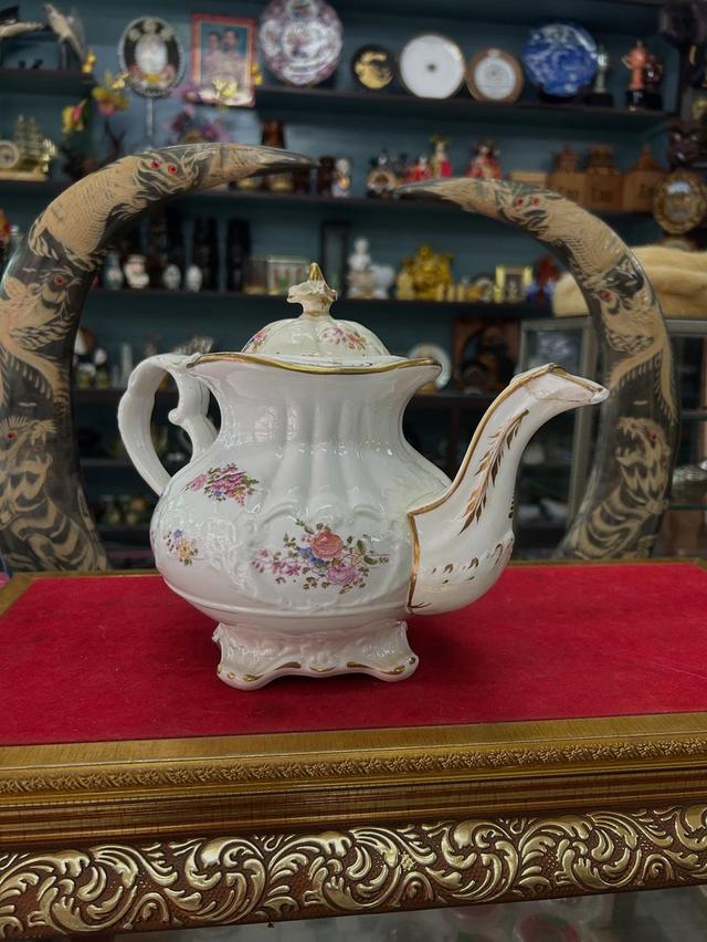 กาน้ำเนื้อเซรามิก porcelain งานยุโรปเก่า (ตำหนิตามภาพ)