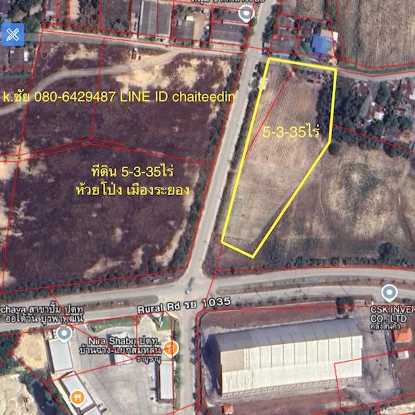 ขายที่ดินเนื้อที่ 5.5ไร่ใกล้ปั้ม ปตท.แยกส้มหล่น ผังเมือง EEC สีม่วงลาย ต.ห้วยโป่ง อ.เมืองระยอง 4