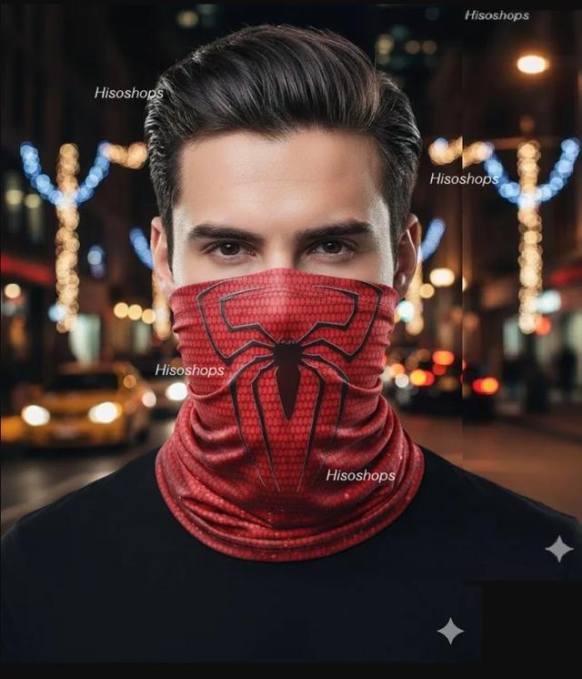 ผ้าบัฟฟ์ลายสไปเดอร์แมน SpiderMan ผ้ากันฝุ่น สุดเท่ห์ ผ้าคลุมหน้า เหมาะสำหรับขี่มอเตอร์ไซค์หรือขี่จักรยาน 6
