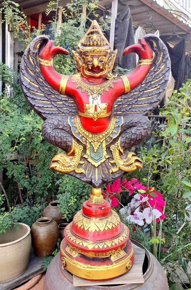 พญาครุฑองค์ลอย ครุฑตั้งโต๊ะบูชา ขนาดกว้าง65ซม 4