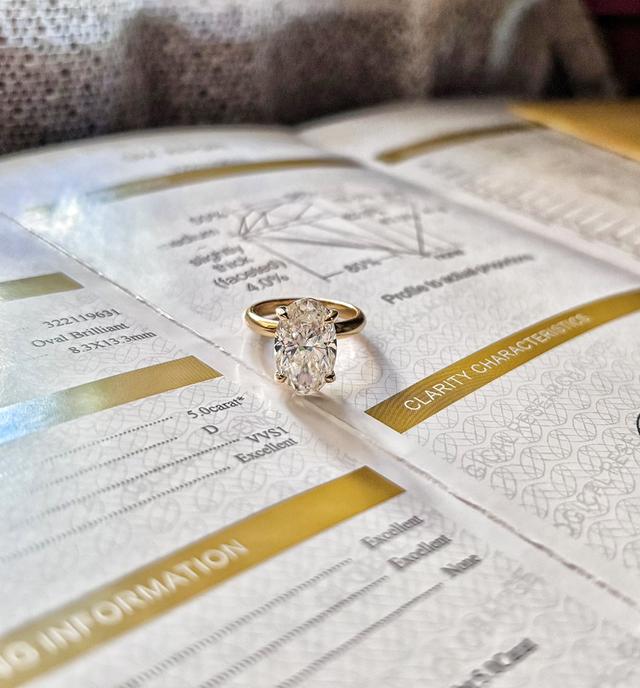 แหวนทองแท้ 90 เพชรMoissanite 5 กะรัต
