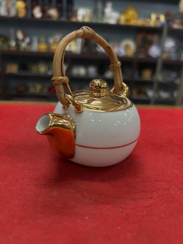 ป้านชาเซรามิค porcelain จิ๋ว มือจับไม้ 5