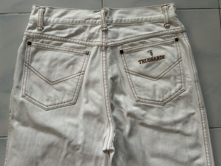 🔥 [Rare Item / สภาพสะสม] กางเกงยีนส์วินเทจ 90s Trussardi Jeans สีขาวครีม คลีนกริ๊บ ✨ รูปที่ 7
