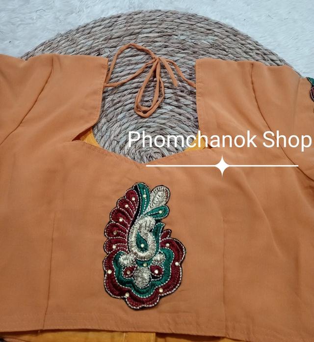 เสื้อครอปอินเดีย สีส้ม 7