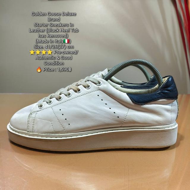 Golden Goose Deluxe BrandStarter Sneakers in Leather (Black Heel Tab has Removed) (Made in Italy🇮🇹) Size. 41/26(27) cm