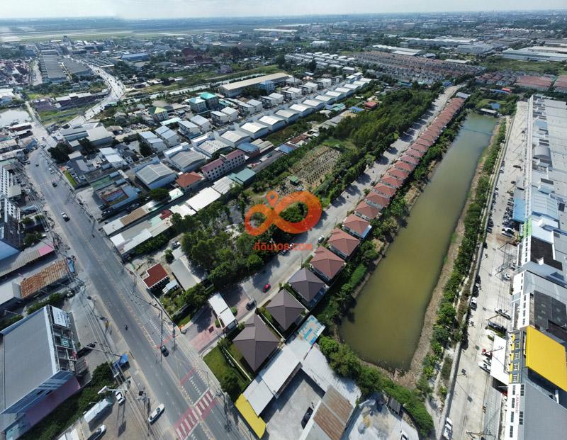 ขายที่ดินทำเลทอง ซอยกิ่งแก้ว 25/1 – ใกล้นิคมเจโม – หน้ากว้าง 47 เมตร – 13 ไร่ 2 งาน 7 วา 8