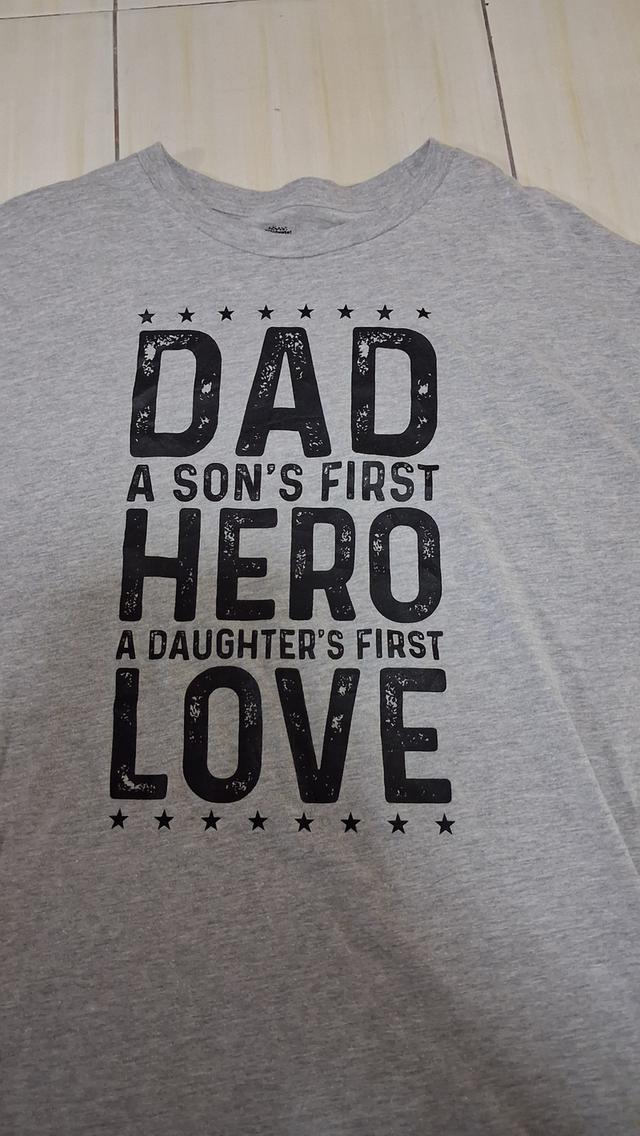 เสื้อยืดวินเทจมือสอง สีเทา สรีนดี ตัวใหญ่ๆ Celebrate Fathers Day T Shirt 3XL (54-56) Grey Crew Neck Short-sleeve รูปย่อยที่ 2