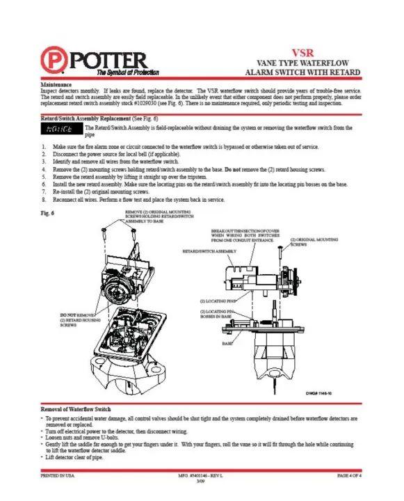 จำหน่ายสวิทซ์ควบคุมน้ำต่างๆ Potter VS-SP Waterflow โฟลว์สวิทซ์ POTTER ELECTRIC VSR,Outside Screw Yoke Valve Switch รุ่น OSYSU-1,OSYSU-2 ยี่ห้อ POTTER 2