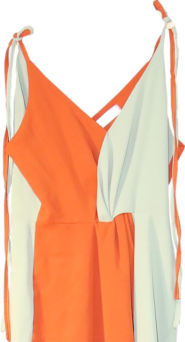 เดรสสลิปมิดี้สีทูโทน เดรส Color-Block Slip Midi @SP042 6