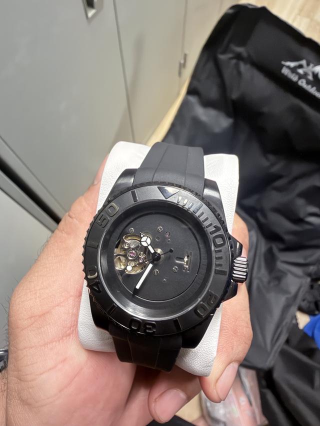 SeikoMod  Black Yacht Master Skeleton Open Case PVD Black ใส่ใช้งาน 2ครั้ง สภาพใหม่ ซื้อมา10,600 ประกันยังไม่หมด รูปที่ 3