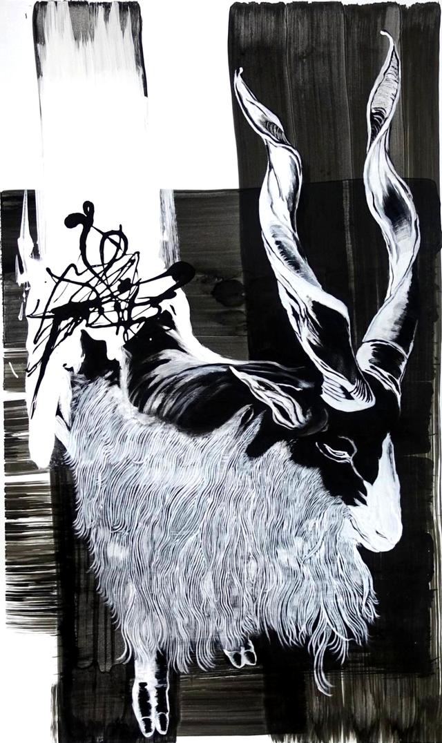 ภาพเขียน สีอะคริลิค ขาวดำ ขนาด 40 x 60 cm