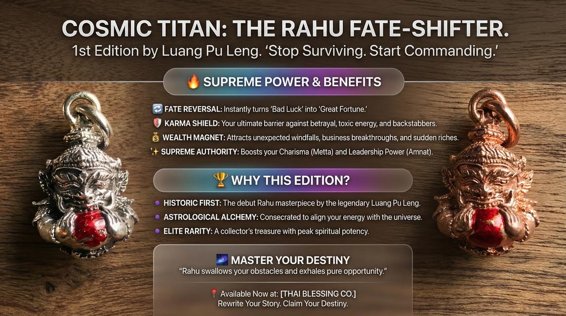 🌑 Cosmic Titan: The Rahu Fate-Shifter – Supreme Karma Shield & Wealth Magnet (1st Edition by Luang Pu Leng) รูปที่ 4