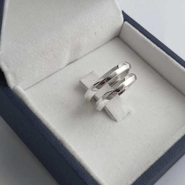 Finejewelthai แหวนคู่รักสำหรับคนรุ่นใหม่ ดีไซน์มินิมอล RC141500 2