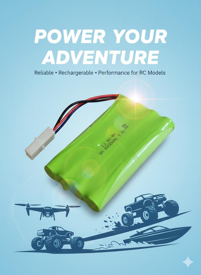 แบตเตอรี่รถบังคับ  9.6V 4800 mAh. Ni-MH Plug KET-3P รูปที่ 1