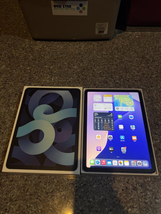 ขายiPadAir4สีหายากSky Blue256กิ๊กสูนTrueมีกล่องอีมี่ตรงไร้รอยตกใช้งานดีถูกๆ