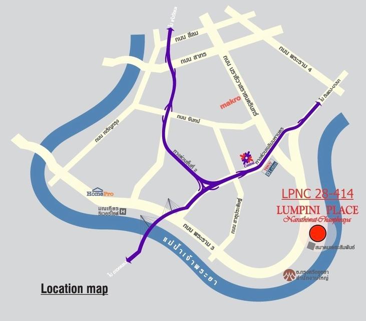 ขายคอนโดลุมพินี เพลส นราธิวาส - เจ้าพระยา ชั้น 28 อาคาร A วิวแม่น้ำเจ้าพระยา ถ.พระราม 3 ใกล้ BRT ช่องนนทรี 13