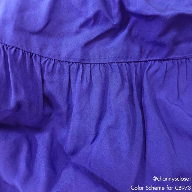 USED Uniqlo - Purple Camisole Flare Dress | เดรสสั้นสีม่วง สีน้ำเงิน เดรสระบาย สายเดี่ยว สีพื้น สายฝอ แท้ มือสอง 7