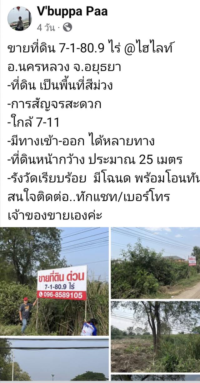 ที่ดินเปล่า จ.อยุธยา 1