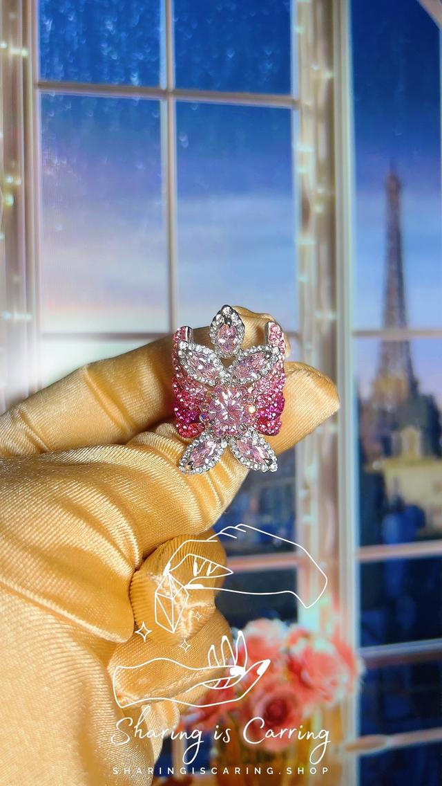 💎 Rare Pink CZ Diamond ✅Old money ✅ แหวนเพชร CZ หายาก สไตล์ผู้ดีเก่า ✅ราคาเต็ม 22,900.-เหลือ11,450.-