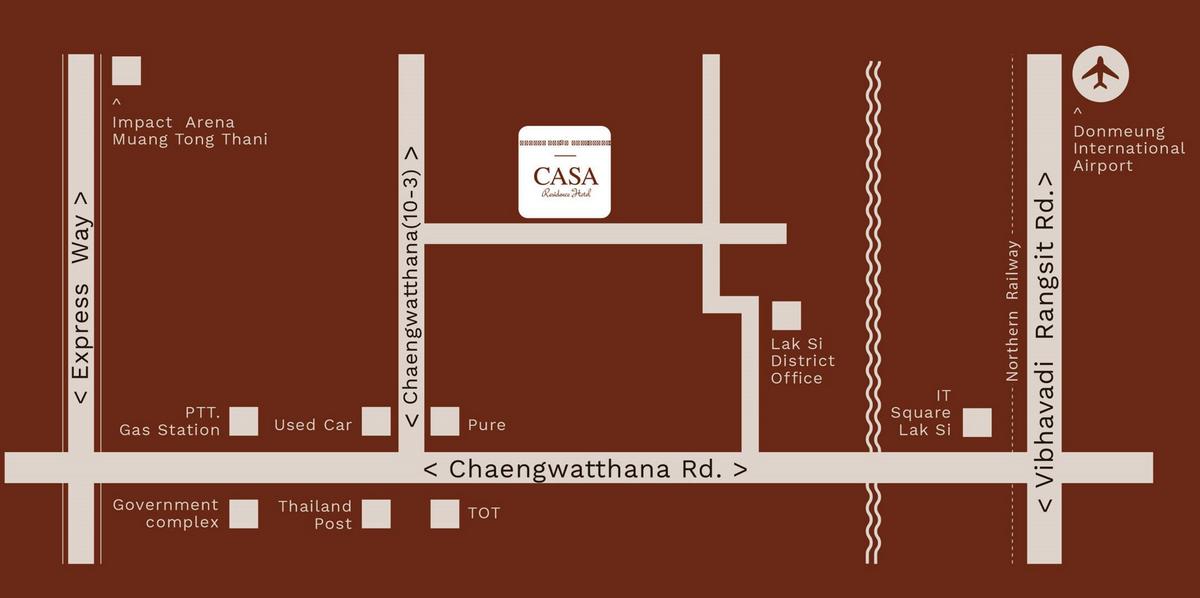 CASA Residence Hotel Bangkok ถนนแจ้งวัฒนะ เขตหลักสี่ ห้องพักให้เช่า รายวัน รายเดือน ตกแต่งครบ 11