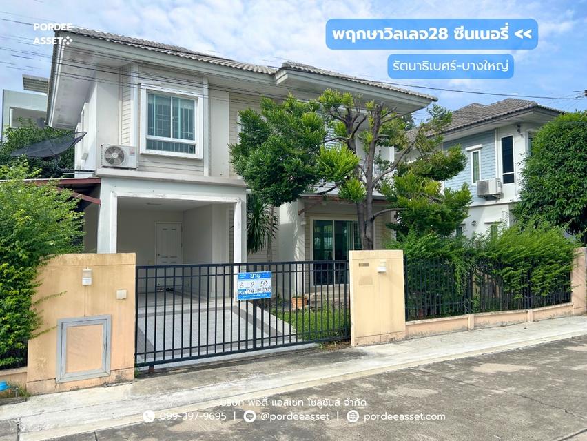 ขาย!! พฤกษาวิลเลจ28 ซีนเนอรี่ รัตนาธิเบศร์–บางใหญ่ (ขนาด 59 ตร.ว.) ซอยแก้วอินทร์ ใกล้เซ็นทรัล เวสต์เกต MRTสถานีตลาดบางใหญ่ มอเตอร์เวย์ M81 บางใหญ่ 