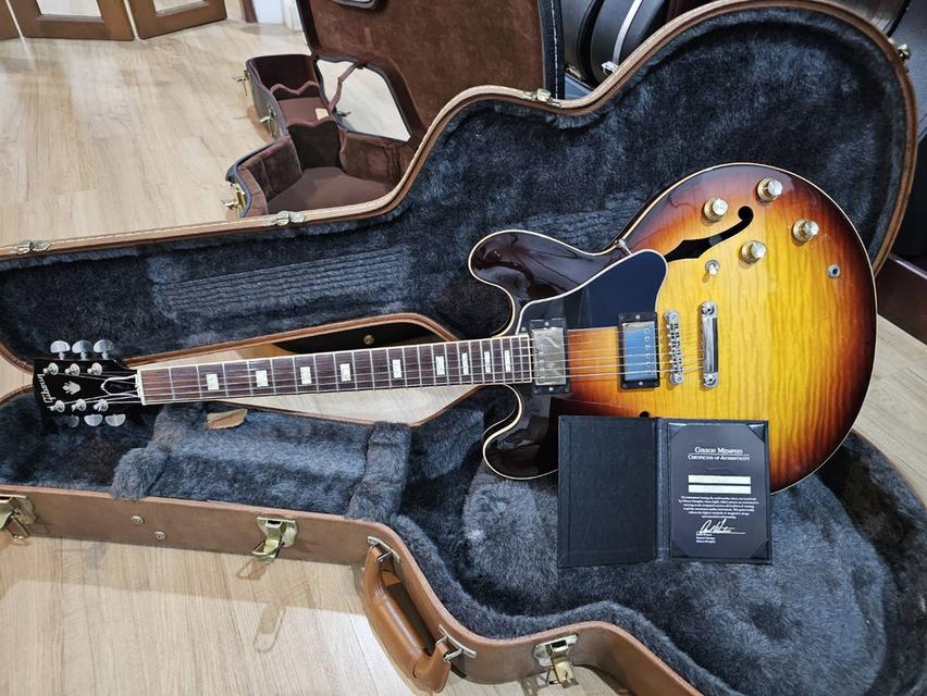 Gibson ES-335 Memphis Figured Maple 2015 ใบเซอร์ COA ต่างๆพร้อมเคสแท้