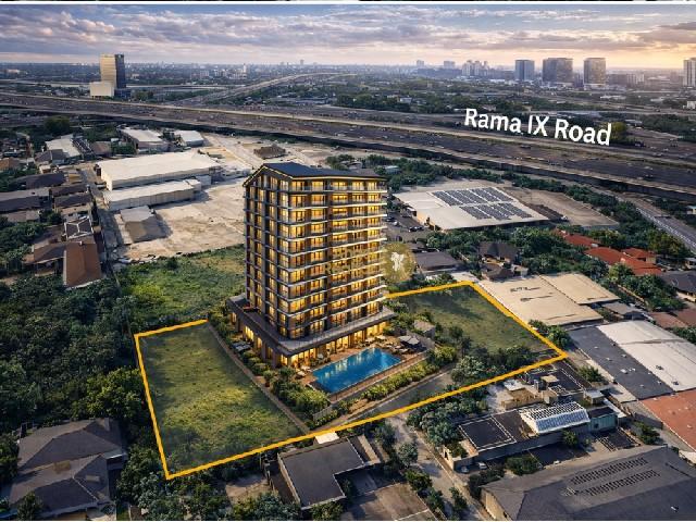 ขายที่ดิน รามคำแหง 12 – พระราม 9 1-2-96 ไร่ (696 ตร.ว.) ใกล้ MRT รามคำแหง 2