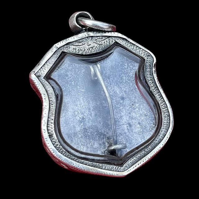 เหรียญอาร์มหลวงพ่อโสธรเนื้อเงิน พิมพ์5จุด ปี2498 ลงยาแดง 5