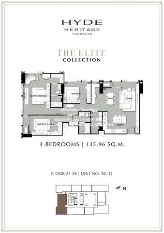SALE ขาย Condo ไฮด์ เฮอริเทจ ทองหล่อ Hyde Heritage Thonglor ขนาดเท่ากับ 136 ตรม 3BEDROOM ใกล้กับ BTS เอกมัย ดีที่สุดในย่ 3