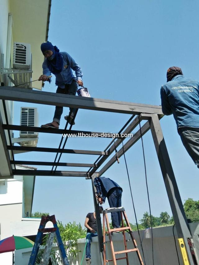 รับเหมาต่อเติม โครงหลังคา กันสาด ห้องครัว เทพื้น ปูกระเบื้อง Line dddesign23 20