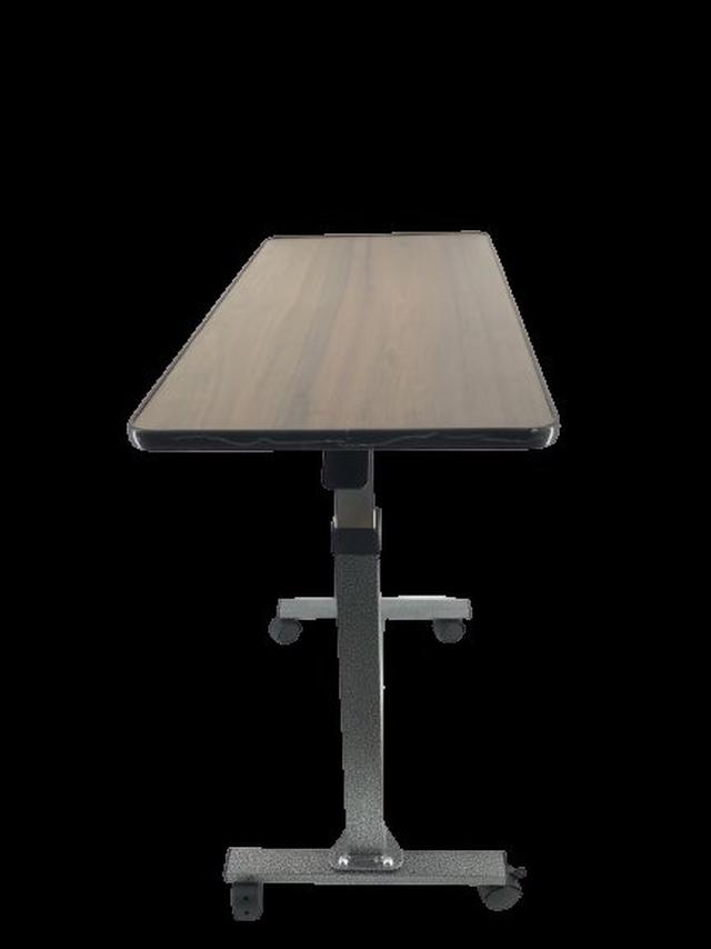 โต๊ะคร่อมเตียง หน้าไม้ ปรับระดับได้ Wooden Top Overbed Table 5