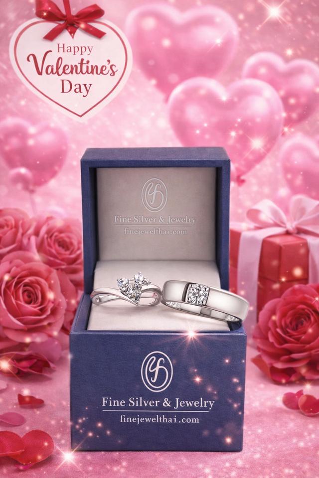 Valentine Gift Set แหวนเพชรพรีเมี่ยม แหวนคู่ ลดสูงสุด50%