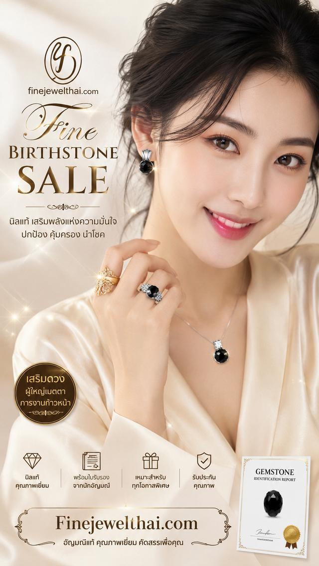 Finejewelthai เครื่องประดับนิลแท้ จี้นิล P1033on