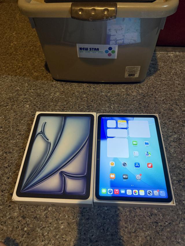ขายiPadAir6 M2 สีBlue128กิ๊กสูนTrueมีกล่องไร้รอยตกจอไม่เหลืองหายาหใช้งานดีถูกๆ