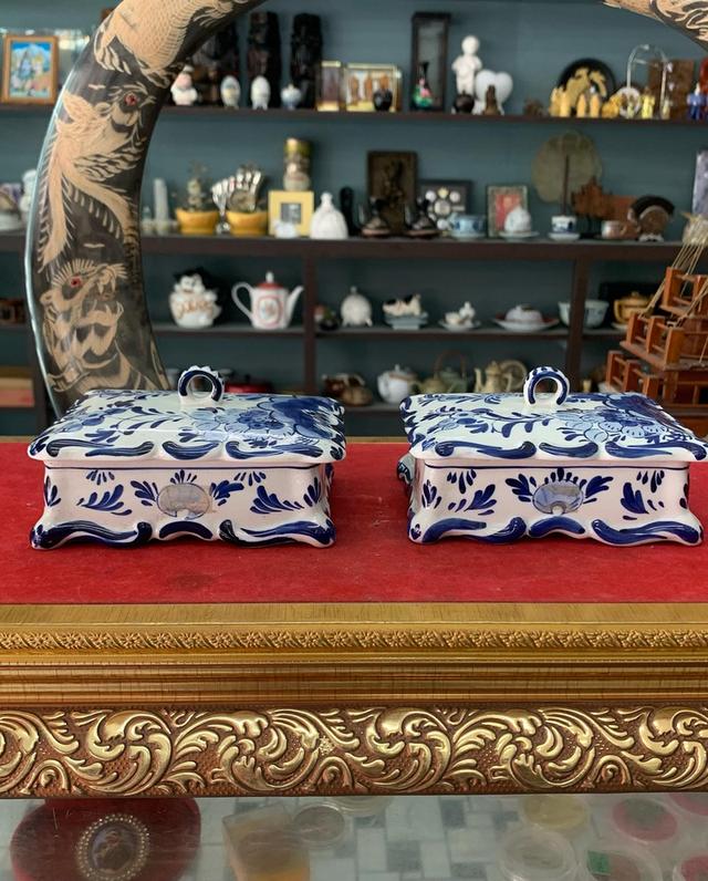 งานเซรามิก hand painted 2 ชิ้น