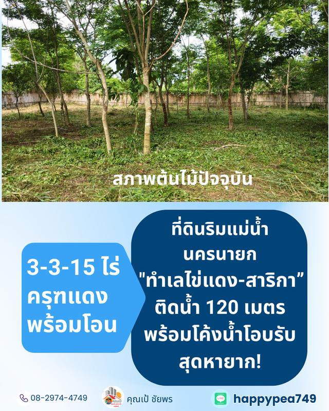 [ขาย] ที่ดินติดแม่น้ำนครนายก สาริกา 3 ไร่เศษ ฝั่งโค้งน้ำโอบรับ ตลิ่งเสถียร หน้ากว้างริมน้ำยาว 120 เมตร 11