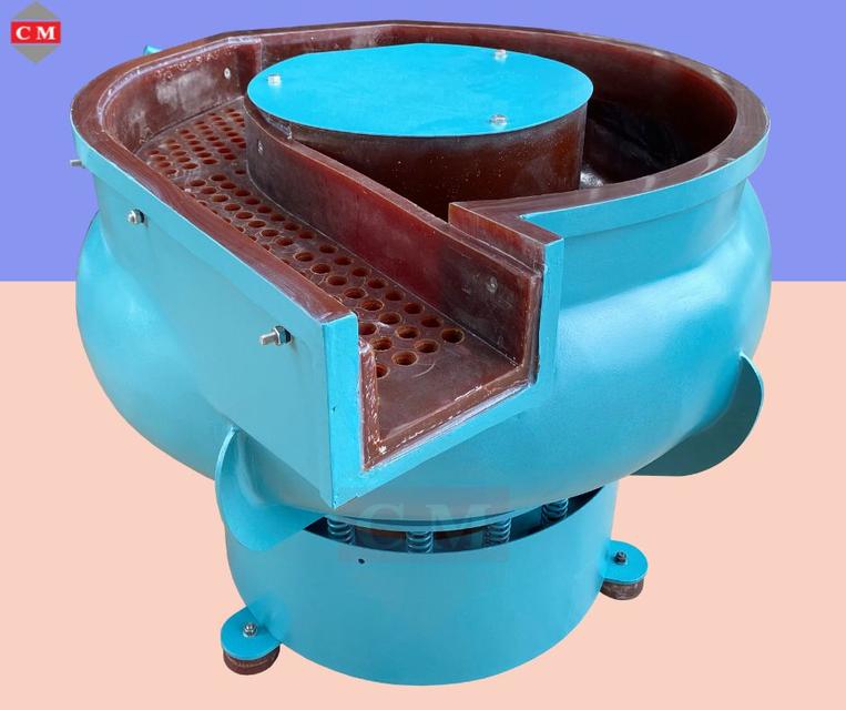  เครื่องขัดผิวโลหะแบบเขย่า (มีสะพานแยกชิ้นงาน) (Vibratory finishing machine with Separator)  
