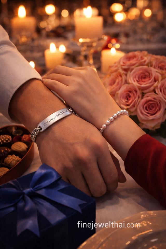 Finejewelthai Valentine Gift สร้อยข้อมือคู่รัก ราคาพิเศษ