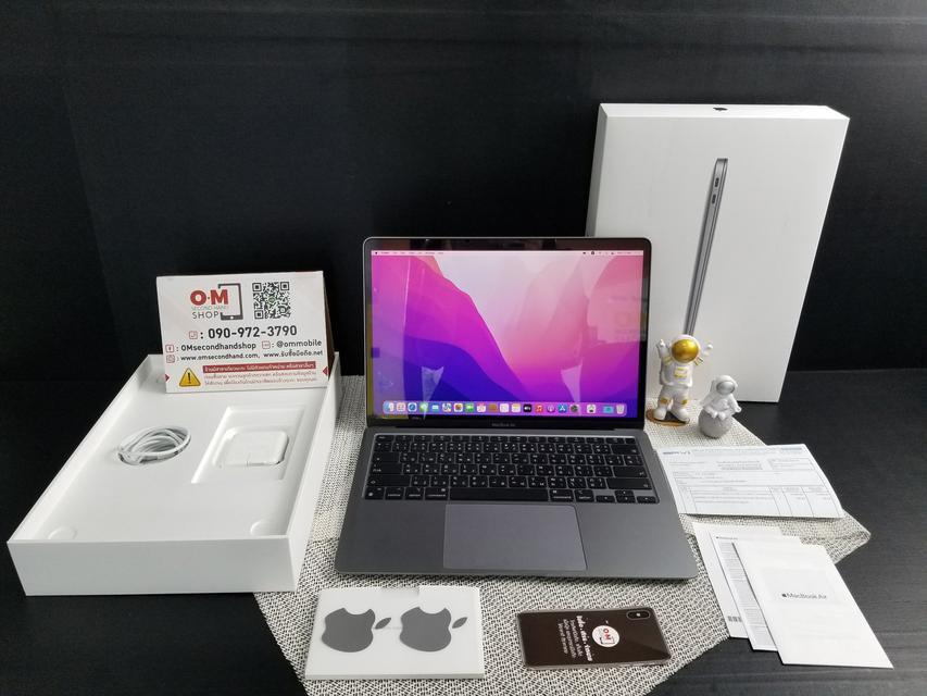 ขาย/แลก MacBook Air (M1 2020) 13นิ้ว Ram8 Rom256GB Space Gray ศูนย์ไทย ประกันศูนย์ 18/03/2566 สวยมาก เพียง 26,900 บาท  2