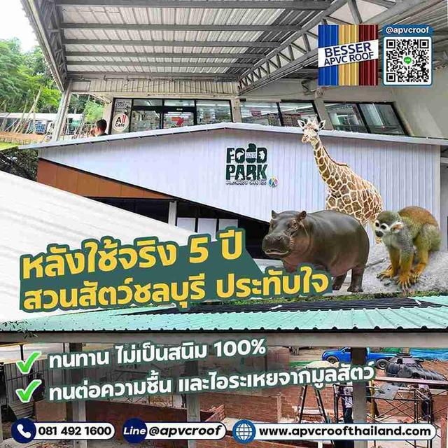 ประสบการณ์จริง 5 ปี! หลังคาที่สวนสัตว์ชลบุรีเลือกใช้!