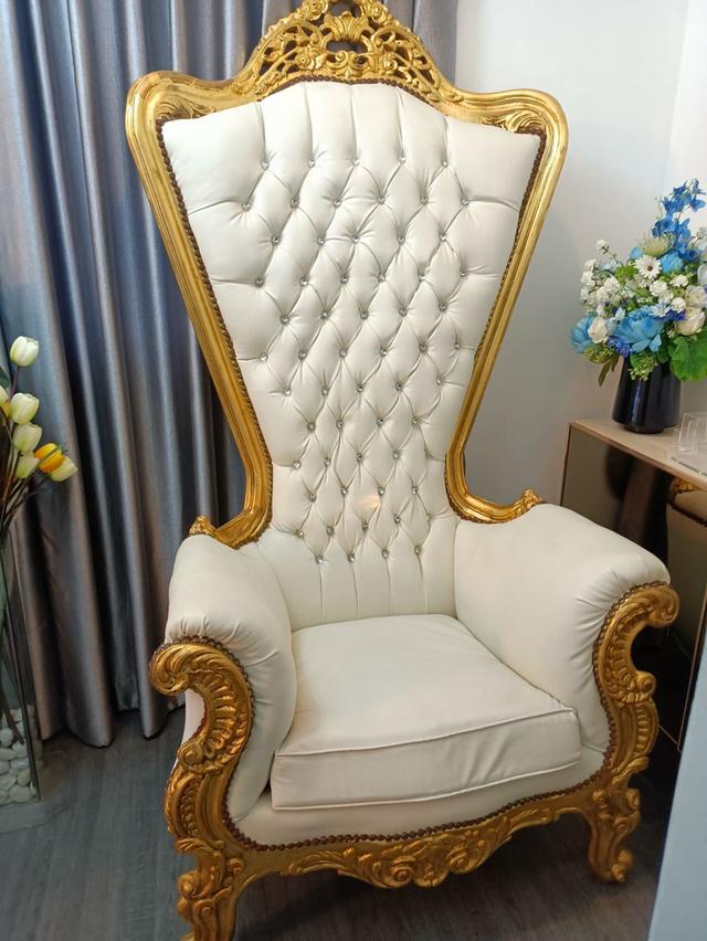 เก้าอี้สไตล์ยุโรป (EU Style) สีขาวและสีดำ สวยหรูคลาสสิค