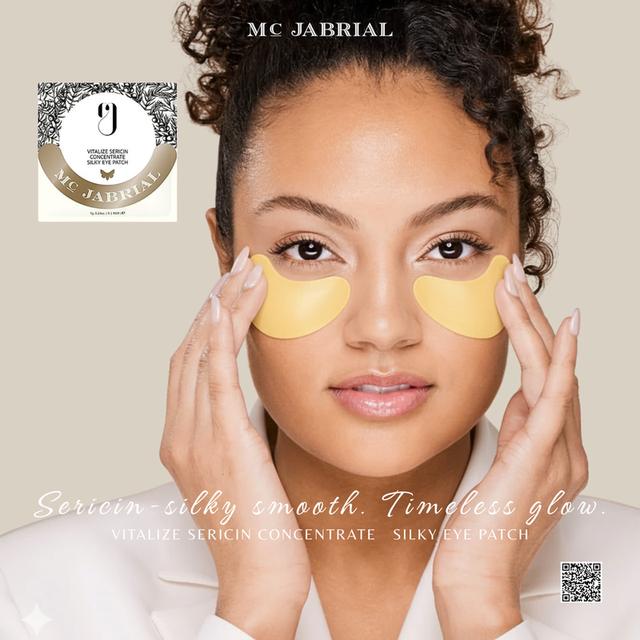 แผ่นมาส์กใต้ตาเซรั่มใยไหมทองคำ 5 ซอง - MC JABRIAL Vitalize Sericin Concentrate Silky Night Blue Agave Eye Masque 7g x 5pcs. รูปที่ 3