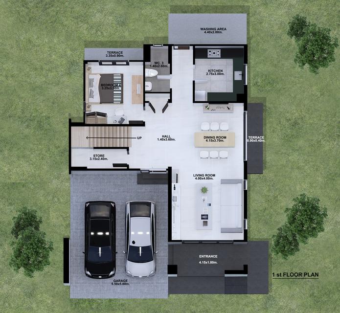 โครงการ เค.ซี. เนเชอรัลวิว บางนา-เทพารักษ์ , บ้านเดี่ยว 2 ชั้น ดีไซน์ Modern 2