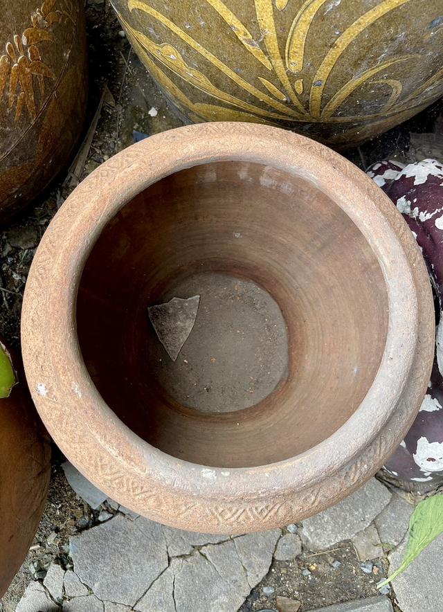 โอ่งแดง โอ่งดินแดง โอ่งโบราณ ขนาด40ซม เครื่องปั้นดินเผา