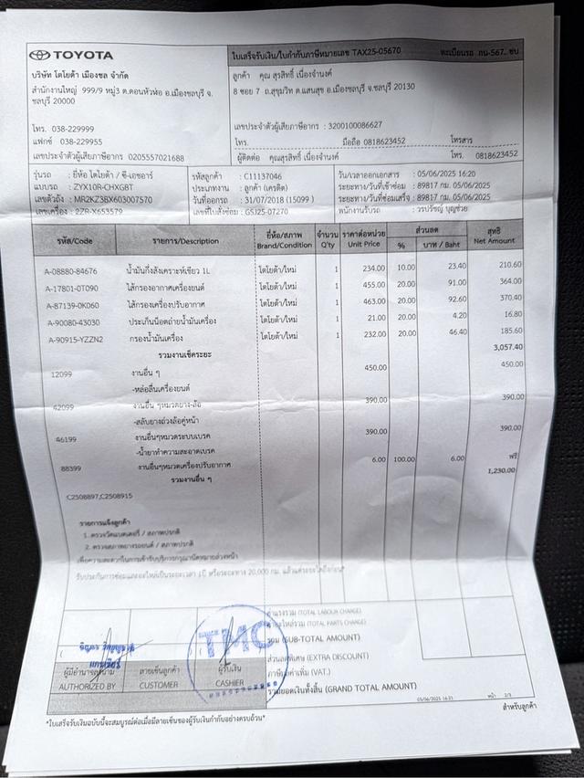 รหัสรถ WRT567 2018 TOYOTA CHR, 1.8 HV Mid 16
